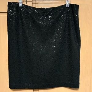 Charter Club Black Sequin Pencil Skirt